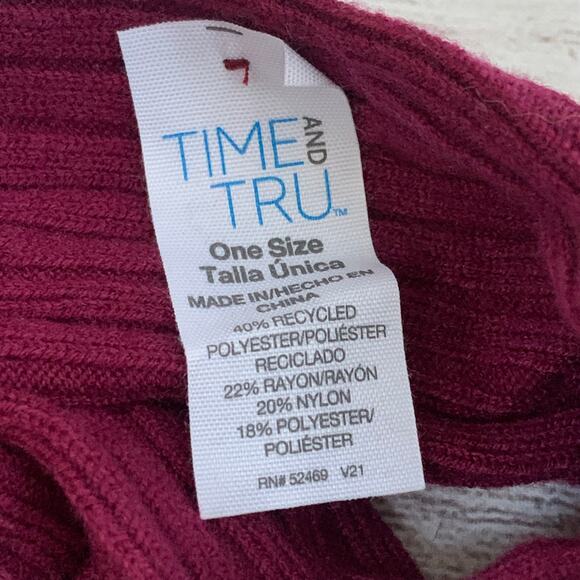 Time and Tru Burgundy Knit Headband Ear Warmer Winter Twisted Bow One Size - Picture 8 of 9